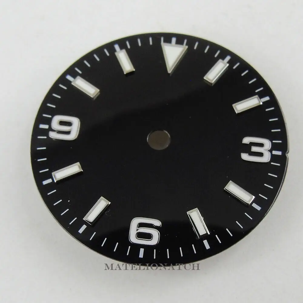 

29mm Black Sterile WATCH DIAL parts fit for NH35 NH35A movement Luminous marks