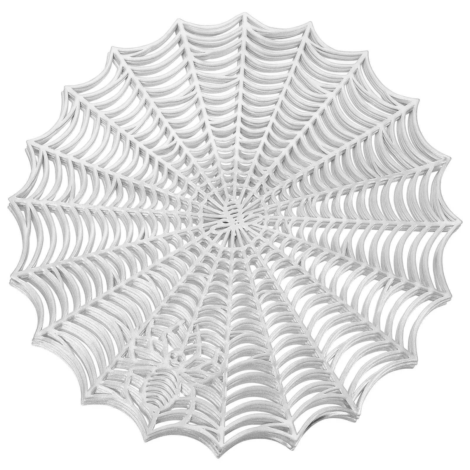 4 قطع من مفارش الطاولة المستديرة بتصميم شبكة العنكبوت للهالوين، مفارش قابلة للغسل لتناول الطعام الأنيق من مادة PVC