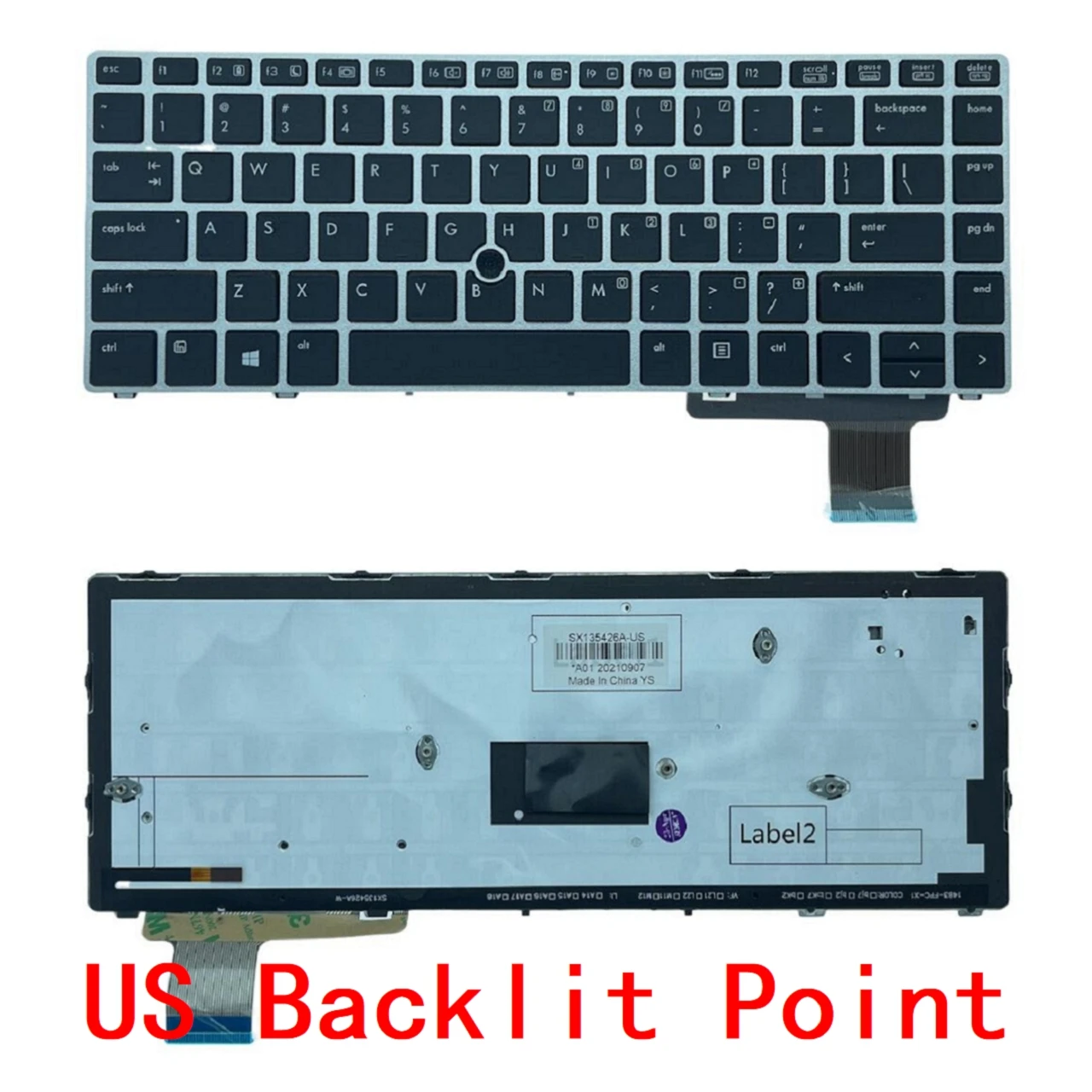 New US Russian Spanish Laptop Backlit Keyboard For HP EliteBook Folio 9470 9470M 9480 9480M Notebook PC Replacement