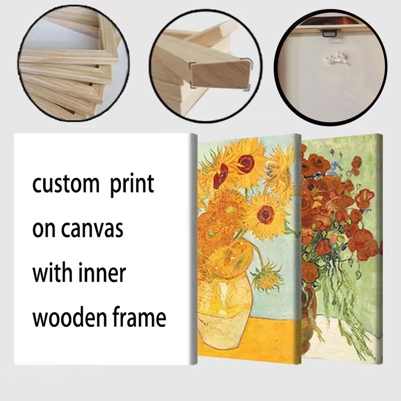 صورةك مطبوعة على قماش الطلاء الإطار الداخلي الخشبي ملصق مخصص الفن شخصية الزفاف الأسرة هدية غرفة ديكور