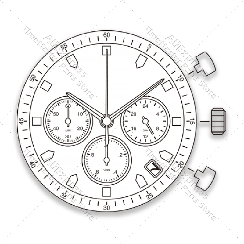 กลไกควอตซ์โครโนกราฟ Miyota OS25 0S25 3 เข็ม พร้อมวันที่ SR927W 13? ? อะไหล่ซ่อมนาฬิกาขนาด 5.10 มม.