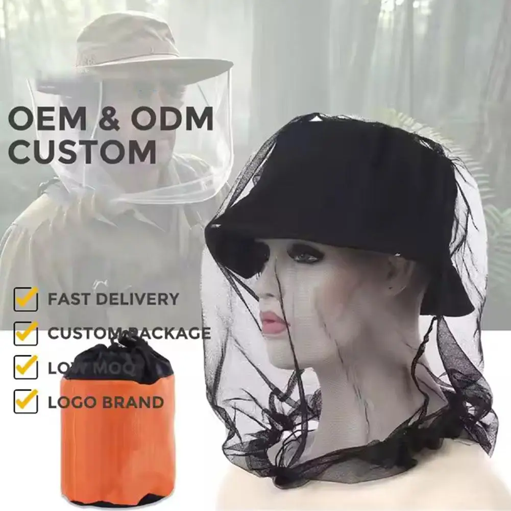 Mosquitera repelente sombrero Bug malla pesca gorra Kit de viaje aparejos ropa campamento caminata hombres pesca F7f1