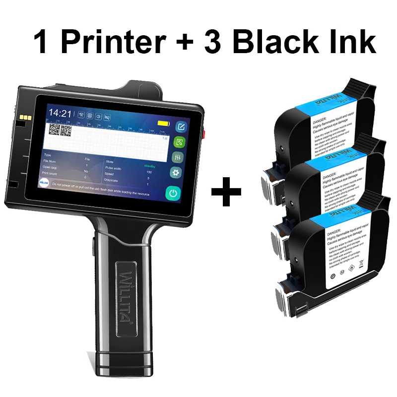 Willita 12.7mm Handheld Inkjet Printer Variable QR Bar Batch Code Date Number Logo Expiry Date Hand Jet Pinter Thermal Printer