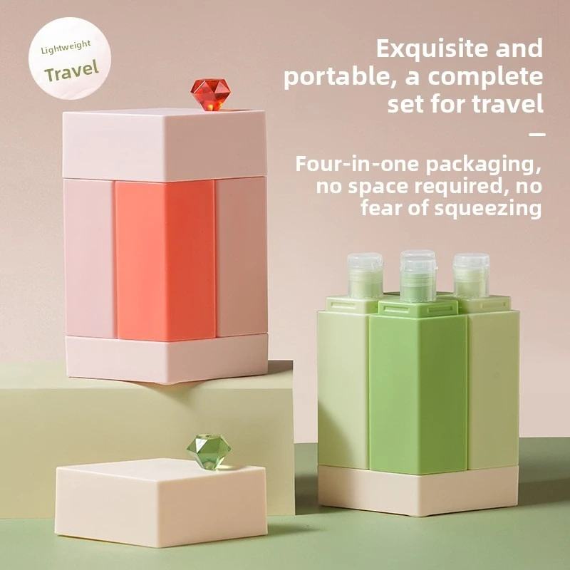 4-in-1 Travel-Size Sample Bottles for Hair and Body Care: Portable Cosmetic Bottles for Shampoo, Lotion, and Toiletry Bags