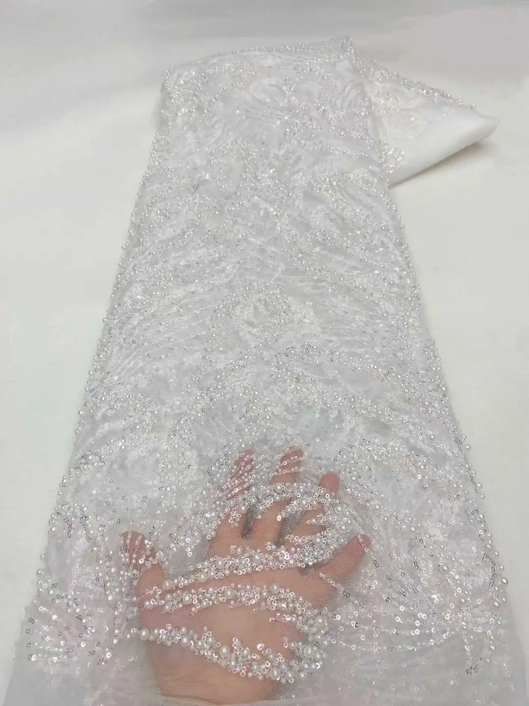 

2025 African Groom Sequins Lace Fabrics, Nigerian Wedding Party Dresses, French Tulle Laces Material, High Quality, 5 Yards