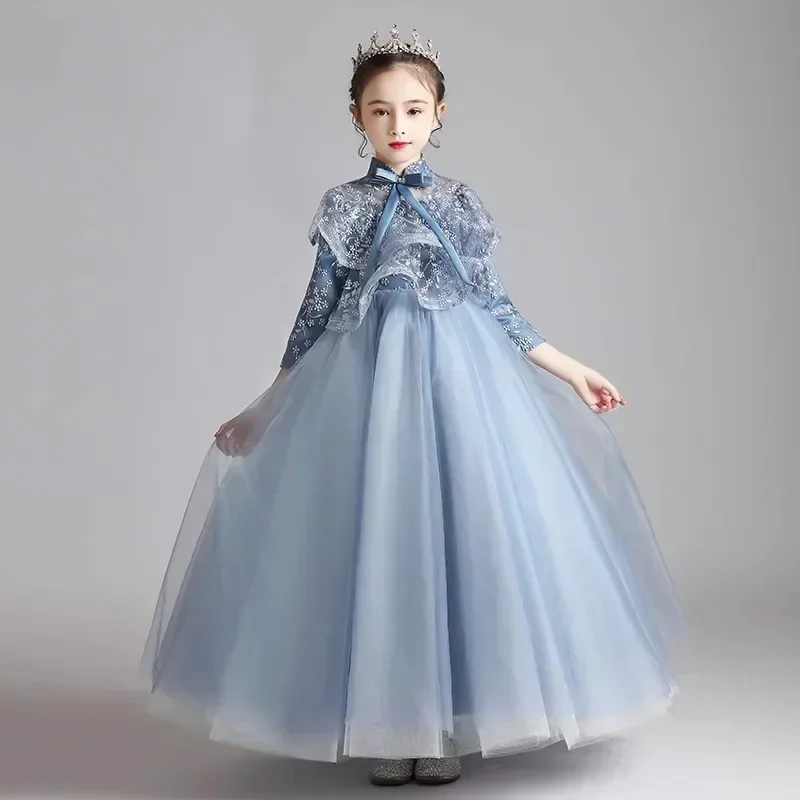 Girl's Princess Dress Spring New Children's Sweet Piano Performance Host Flower Girl Dress