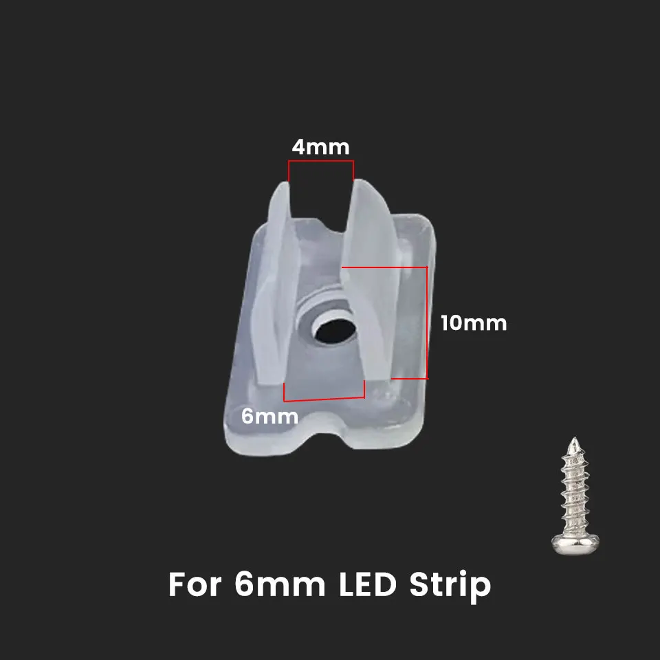 Conector de Clips de fijación para tira de LED, 6mm, 8mm, 12mm y 15mm, con tornillos para fijar 2835 COB de neón/accesorios de hebilla de plástico
