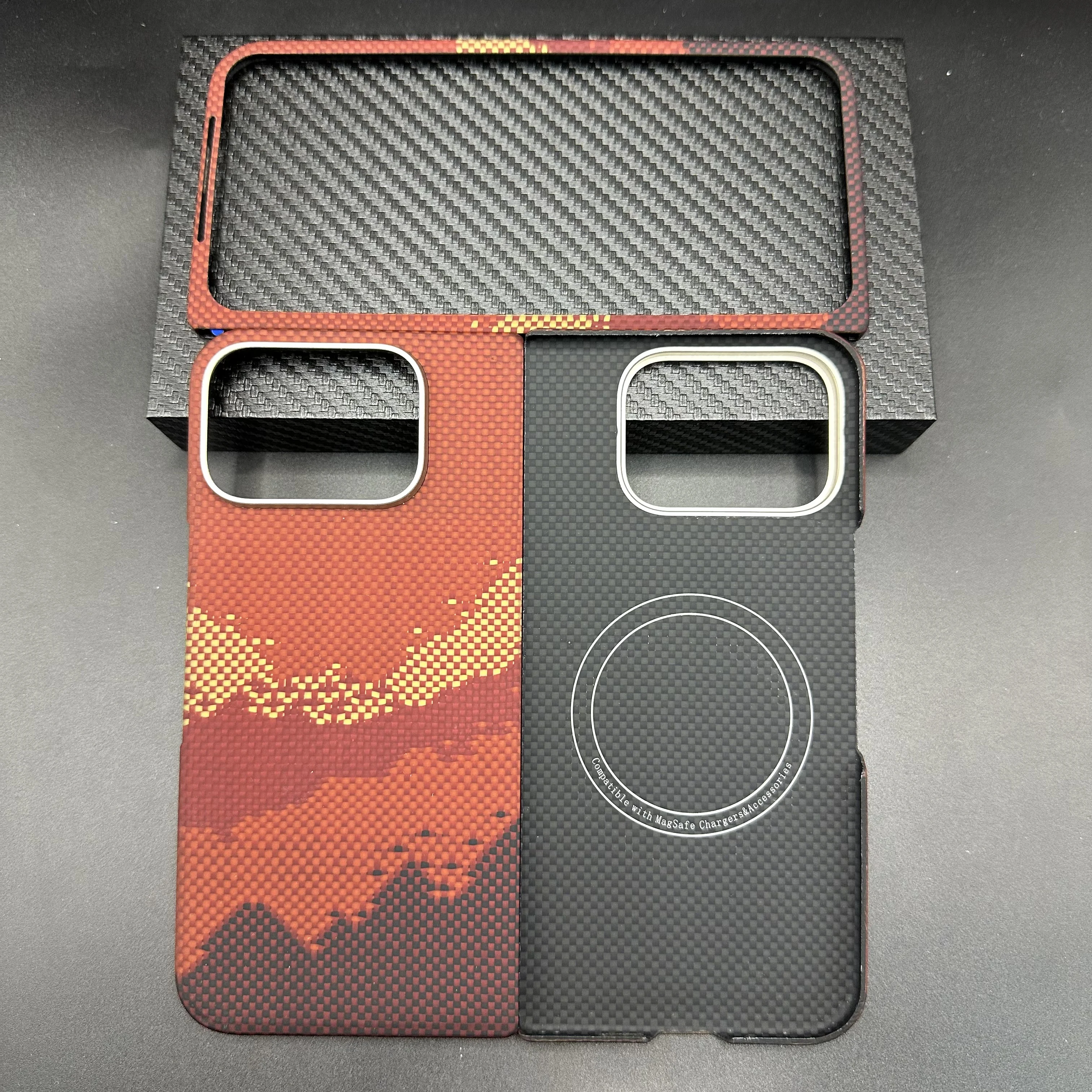 

Compatible with Google Pixel 10 Pro True Kevlar MagSafe Case, 2-in-1 Ultra-Thin Aramid Phone Case with Foldable Design