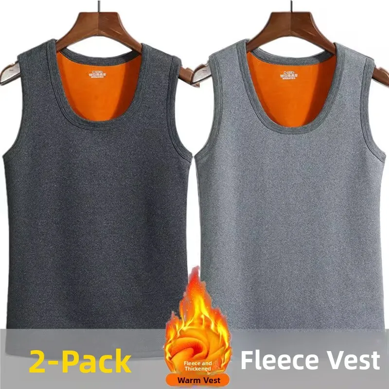Thickened Gold Velvet Heat Retention Vest Autumn Winter New Arrival Men's Fashionable Versatile Warm Youth round Neck Vest
