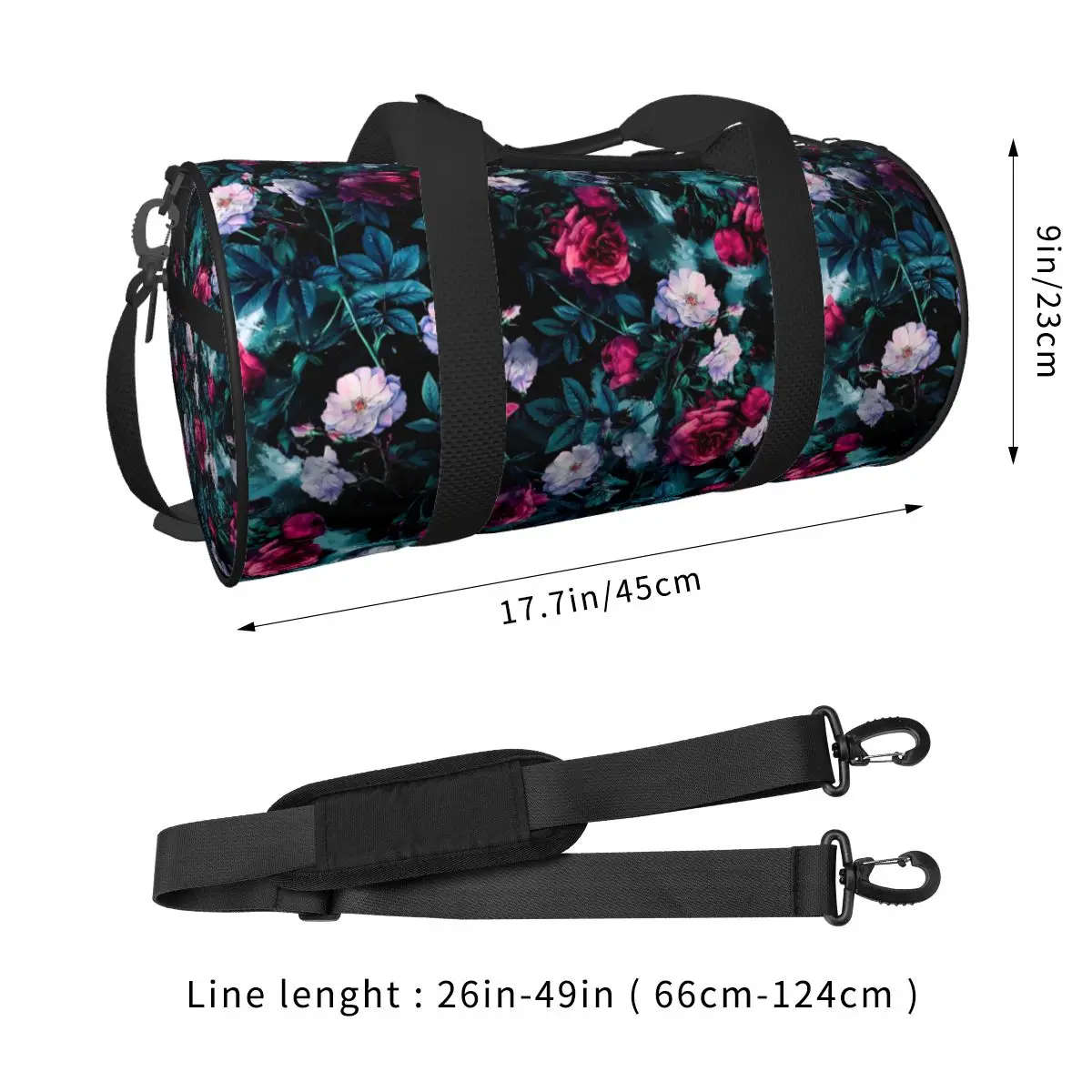 Retro Rose Gym Bag Fashion Waterproof Sports Bags Gym Accessories Travel Training Pattern Handbag Cute Fitness Bag For Couple