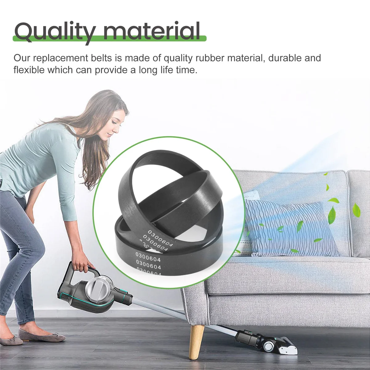 8 Pieces Vacuum Belt Replacement Belts Compatible for Oreck XL 0300604 Upright Vacuum Cleaner