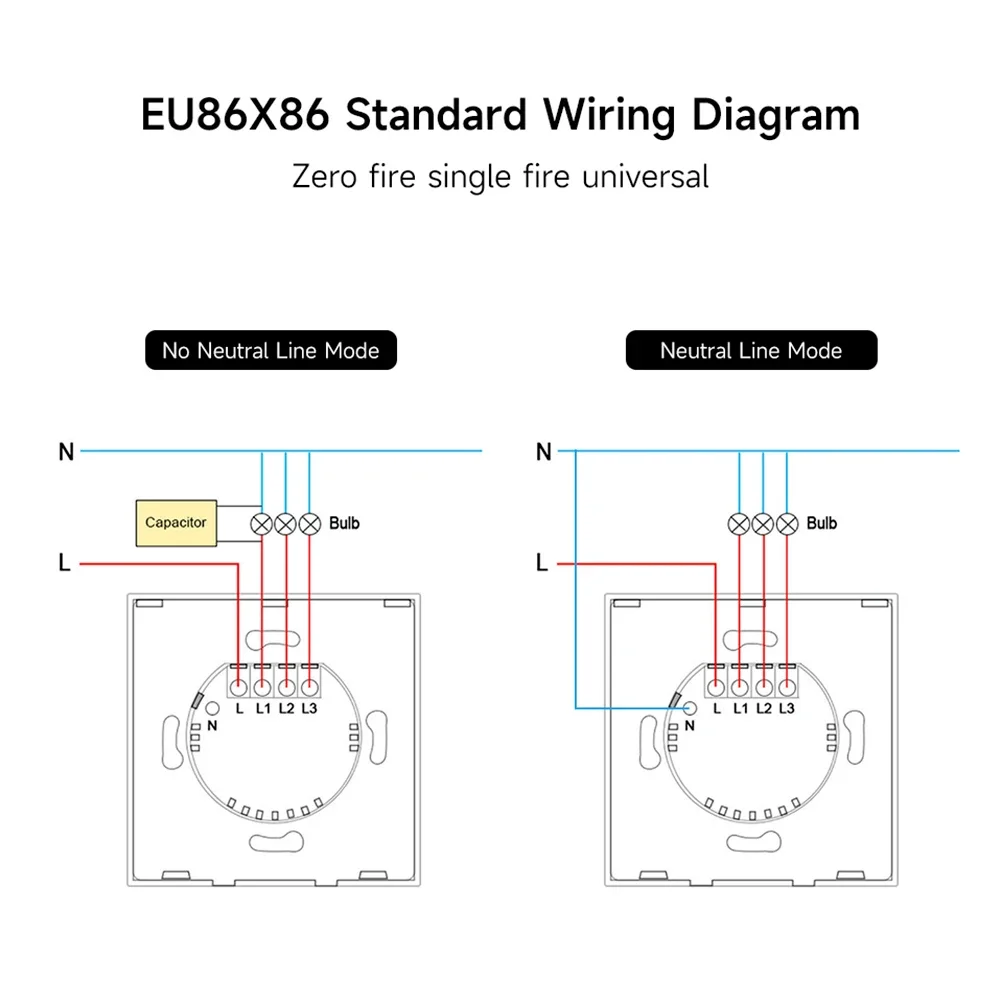 Imagem -06 - Interruptor de Luz Inteligente de Toque de Parede Tuya Zigbee com Capacitor de Fio Neutro sem Fio Neutro Smart Life Tuya Funciona com Alexa Google Home