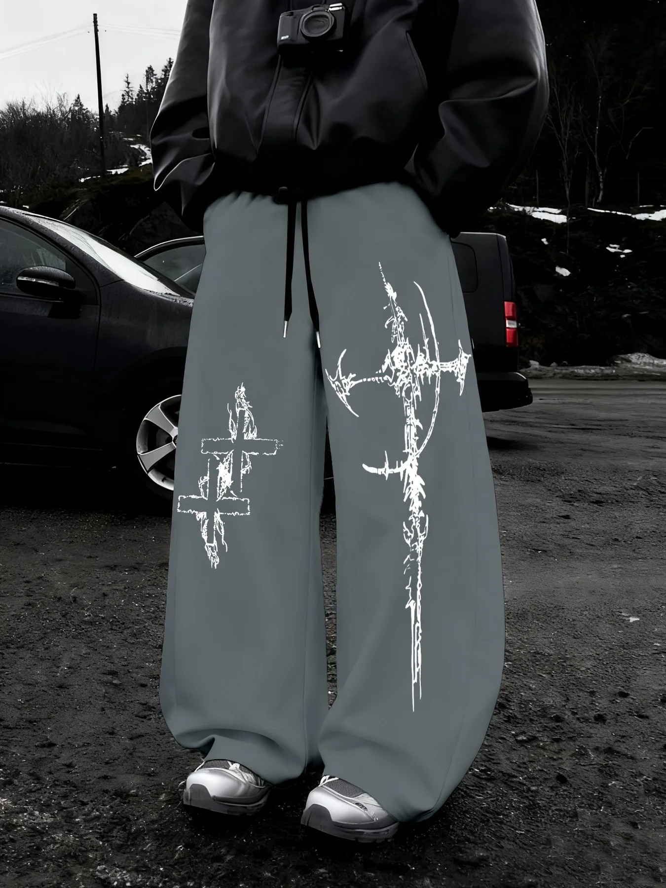 

Мужские универсальные однотонные свободные повседневные спортивные брюки на шнурке для весны и осени, мужские повседневные брюки для дома и активного отдыха