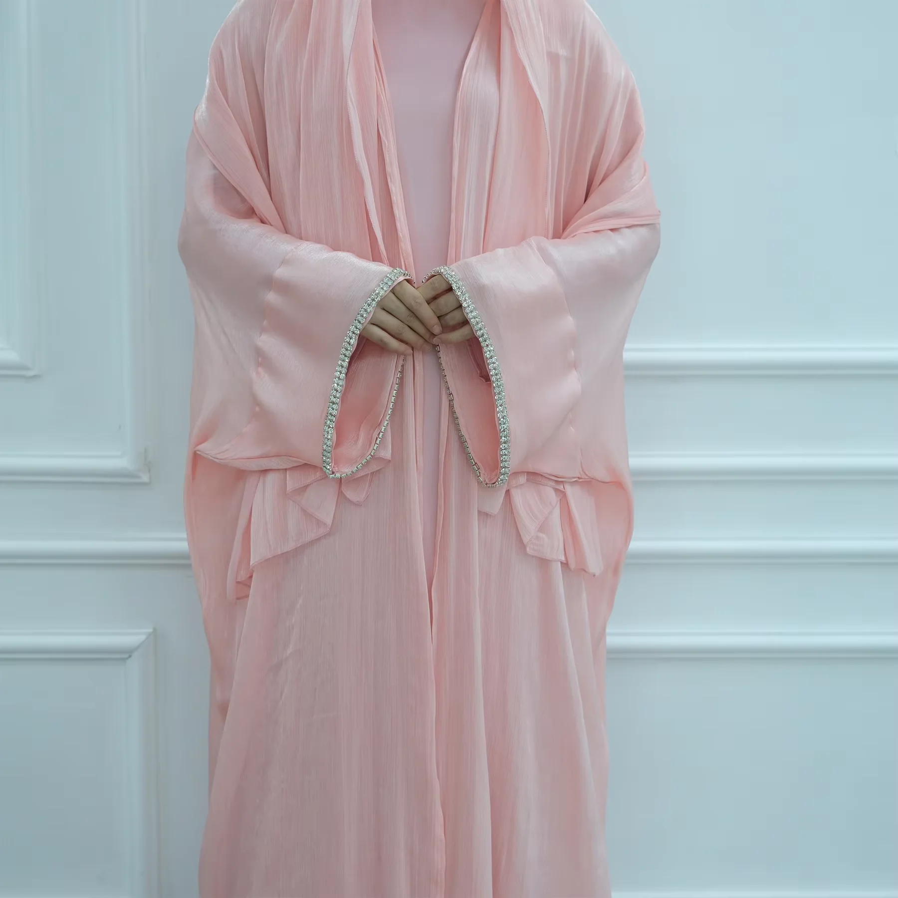 

Блестящий открытый кафтан Абая Дубай Женский мусульманский хиджаб Платье Ид Ислам Одежда Femme Musulmane Kebaya Кафтан Вечеринка Платье Джалабия