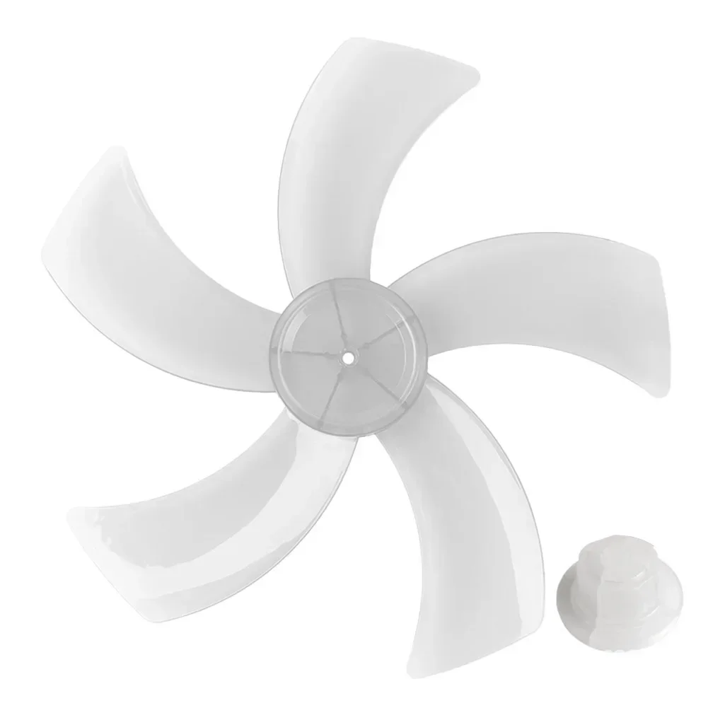 Fan Blade 18 Inch Plastic Material Five Leaves With Nut Cover Replacement Part For Pedestal Fans Suitable For Desk Fan Models