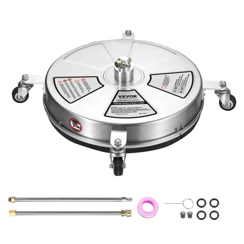 

Heavy Duty Pressure Washer Surface Cleaner 18 with Wheels Stainless Steel Concrete for floor Driveway Patio Washer 4000 PSI 1/4