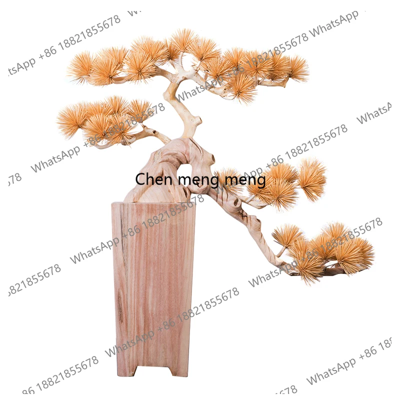 

Simulated welcome pine floor ornament New Chinese model room device Lucky decoration