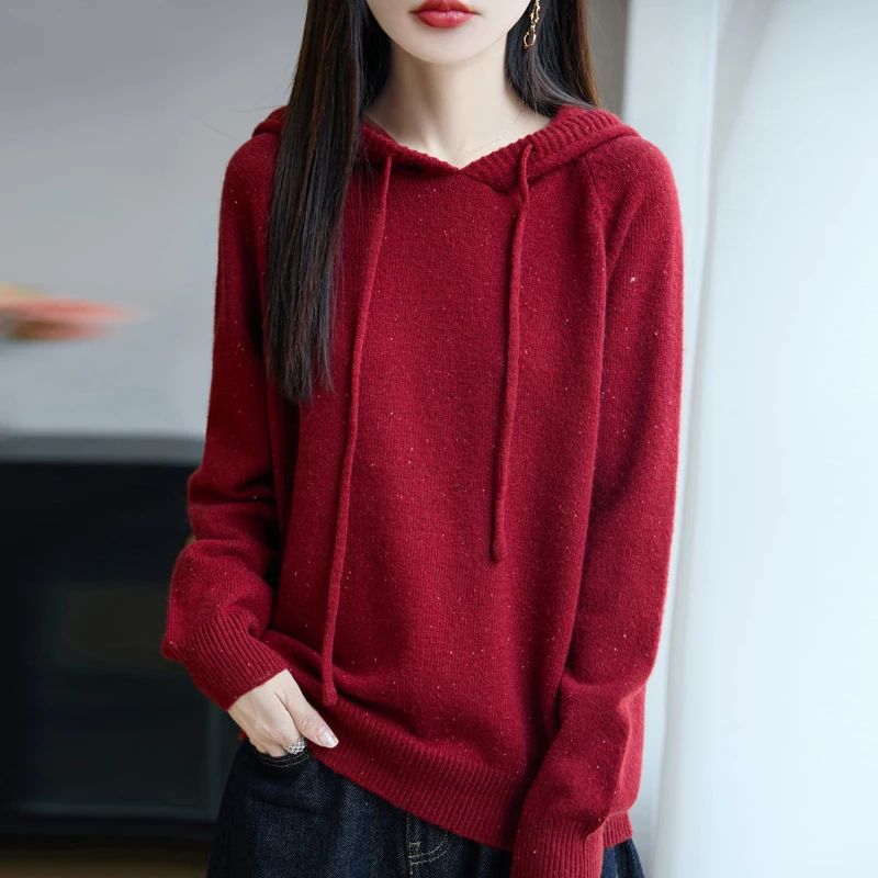 

2025 Autumn/Winter Cashmere Sweater Women's Thick Hoodie Warm Women's Cashmere Sweater Fashion Sweater pullover Top