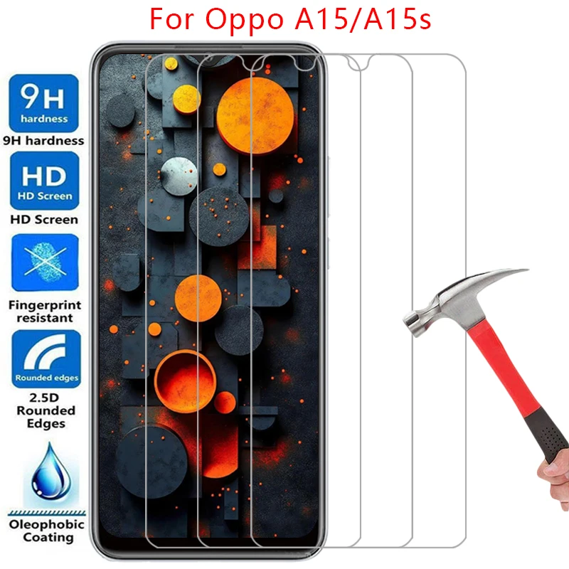 screen protector for oppo a15 a15s protective tempered glass on oppoa15 a 15 s 15s 15a as15 phone film glas opp opo oppa appo 9h