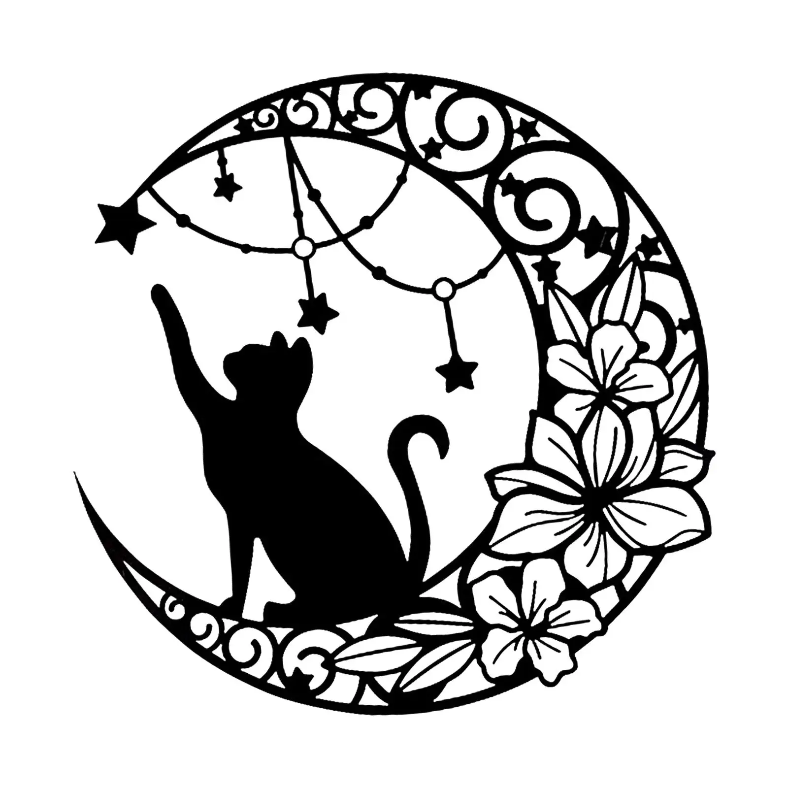Metal Black Cat Wall Decor 13