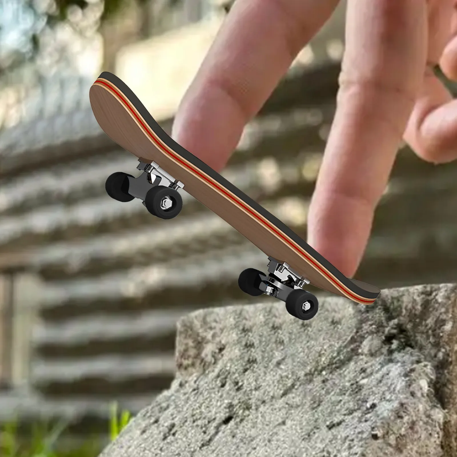 Holz Finger Skateboard Park Mini Finger Skateboard Spielzeug Skateboard Fingerbretter mit Mini Schrauben Fahrer Fingertip Brain Teaser