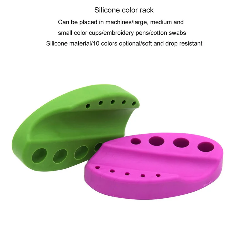 Oval Silicone Cup Rack Color Rack Semi-Permanent Ink Cup Holder Embroidery machine Stand can put Handwriting pen, cotton swab