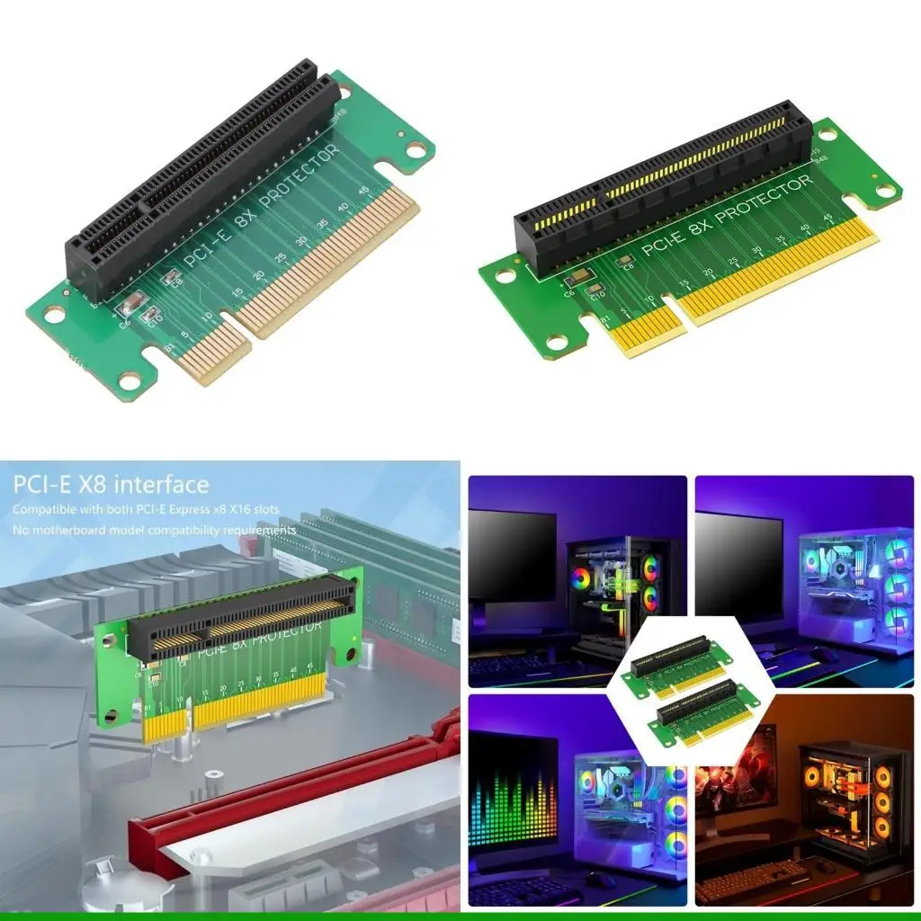 U55C Pcie 8X to Pcie 8X Risers Card 90 Degree Risers Card Extension Slot Transfer Card for 1U Server Chassis Case