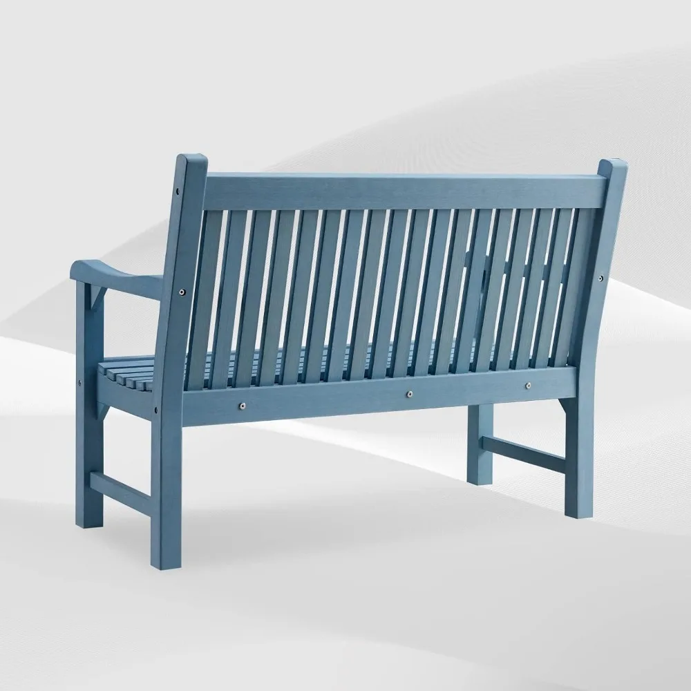 Garden Bench, 2-Person Poly Lumber Patio Bench, All-Weather Outdoor Bench That Never Rot and Fade, Memorial Bench, Outdoor Bench
