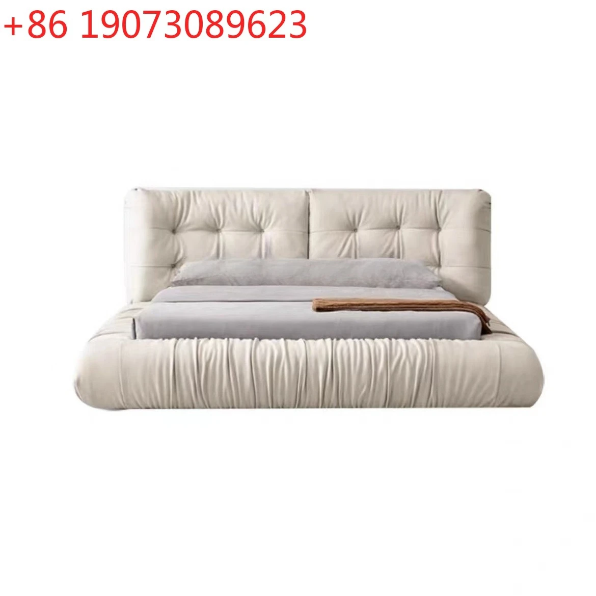 

Cloud Bed Italian Minimalist 1.8 Meters Double Tatami Storage Modern Fabric Bed