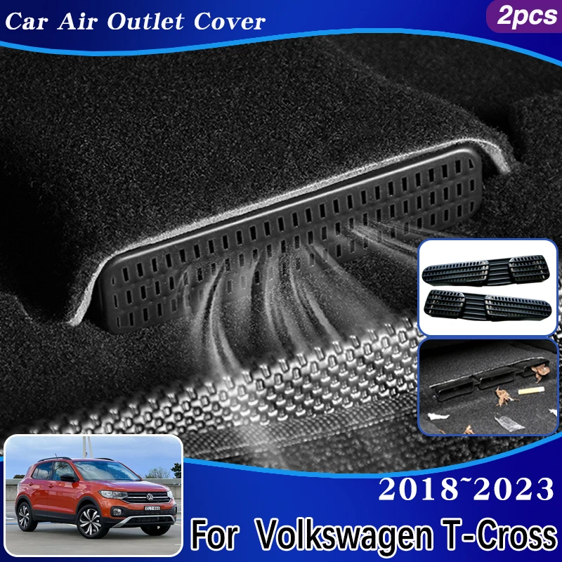 

For VW Volkswagen T Cross T-Cross 2018~2023 2019 Car Air Vent Covers Protector Under Seats Ducts Outlet Guards Car Accessories