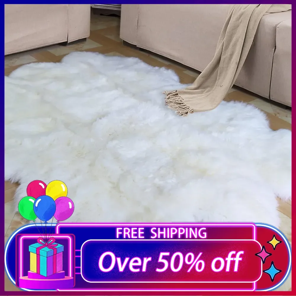 

Sheepskin Rug Genuine Australian Sheepskin Area Rug 5x7 ft,Real Fur Rug,Soft Fluffy Rug for Kid and Adults Thick Silky Sheepskin