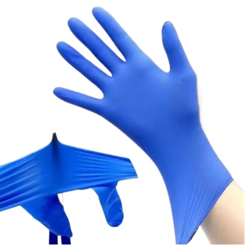 

20/50/100 шт. синие нитриловые перчатки, одноразовые защитные рабочие перчатки, нестерильные кухонные садовые татуировки, промышленные защитные перчатки