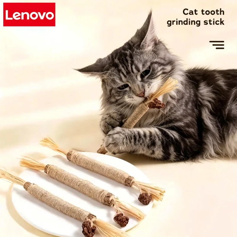 Lenovo Cat Silver Vine: Bastão Natural de Catnip para Gatos, Brinquedo de Madeira para Cuidado Dental, Resistente a Mordidas, Suprimentos para Limpeza dos Dentes