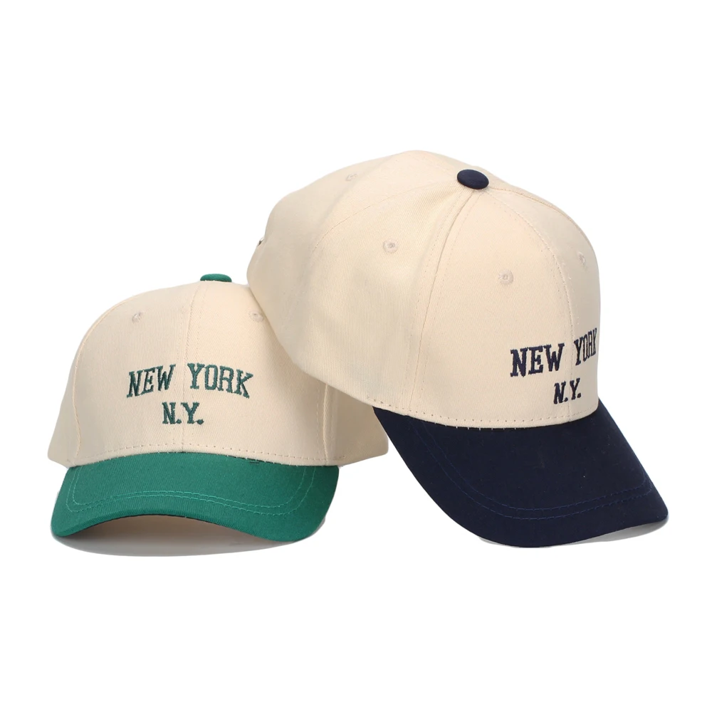 2023 New Trend Children Splicing Letters Embroidered Baseball Cap Boys Girls Outdoor Sun Protection Daily Hat 2-8 Years