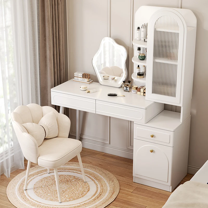 

Cream wind dresser modern and simple bedroomsmall apartment desk mirror storage cabinet integrated makeup table