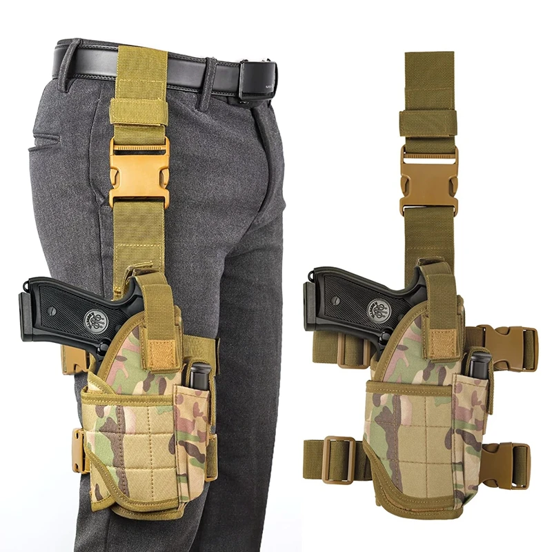 Tactical Drop Leg Holster Adjustable Vertical Holster Fits Most Types of 1911 Pistols/Glock 17 19 22 23