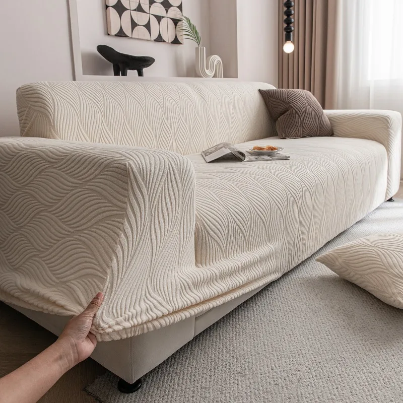 1 2 3 4 5 Seater Sofa Slipcover Luxury Thick Velvet Furniture Protector Solid Color Couch Cover Stretch Recliner Chair Cover