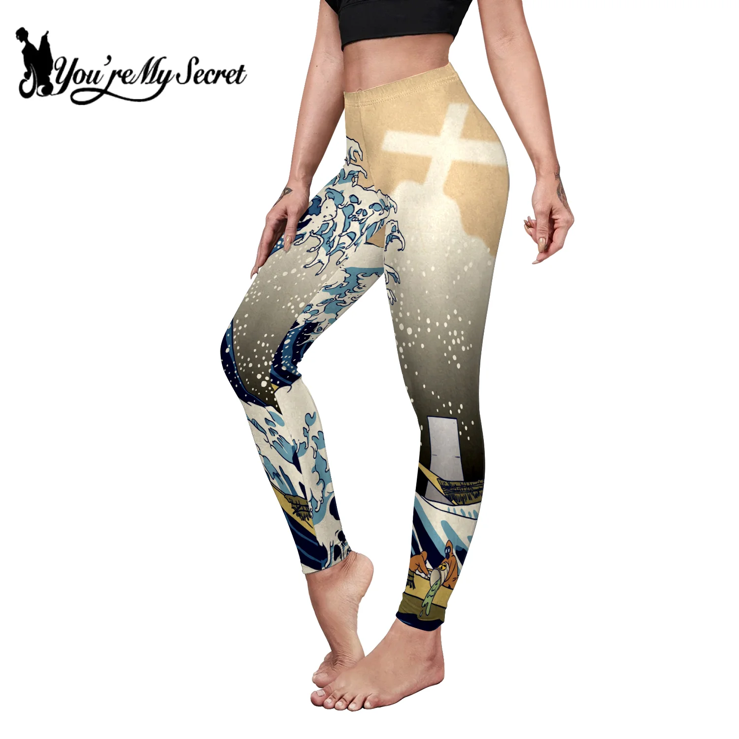 

[You're My Secret] Women Leggings Casual 3D Print Pants Skinny Comfortable Long Trousers Yoga Elastic Leggings Spring Clothing