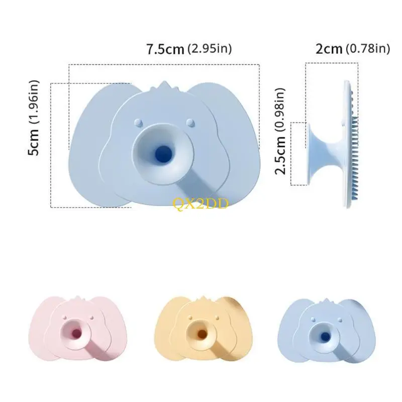 QX2D 베이비 실리콘 샴푸 브러시 소프트 두피 마사지 도구 샤워 청소 도구 먼지 제거제 헤어 케어 필수 장치