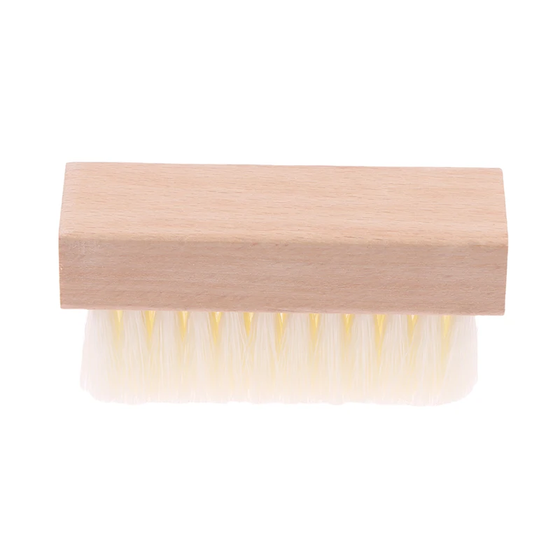 Plastic Shoe Brush with Wooden Handle for Sneakers Cleaning