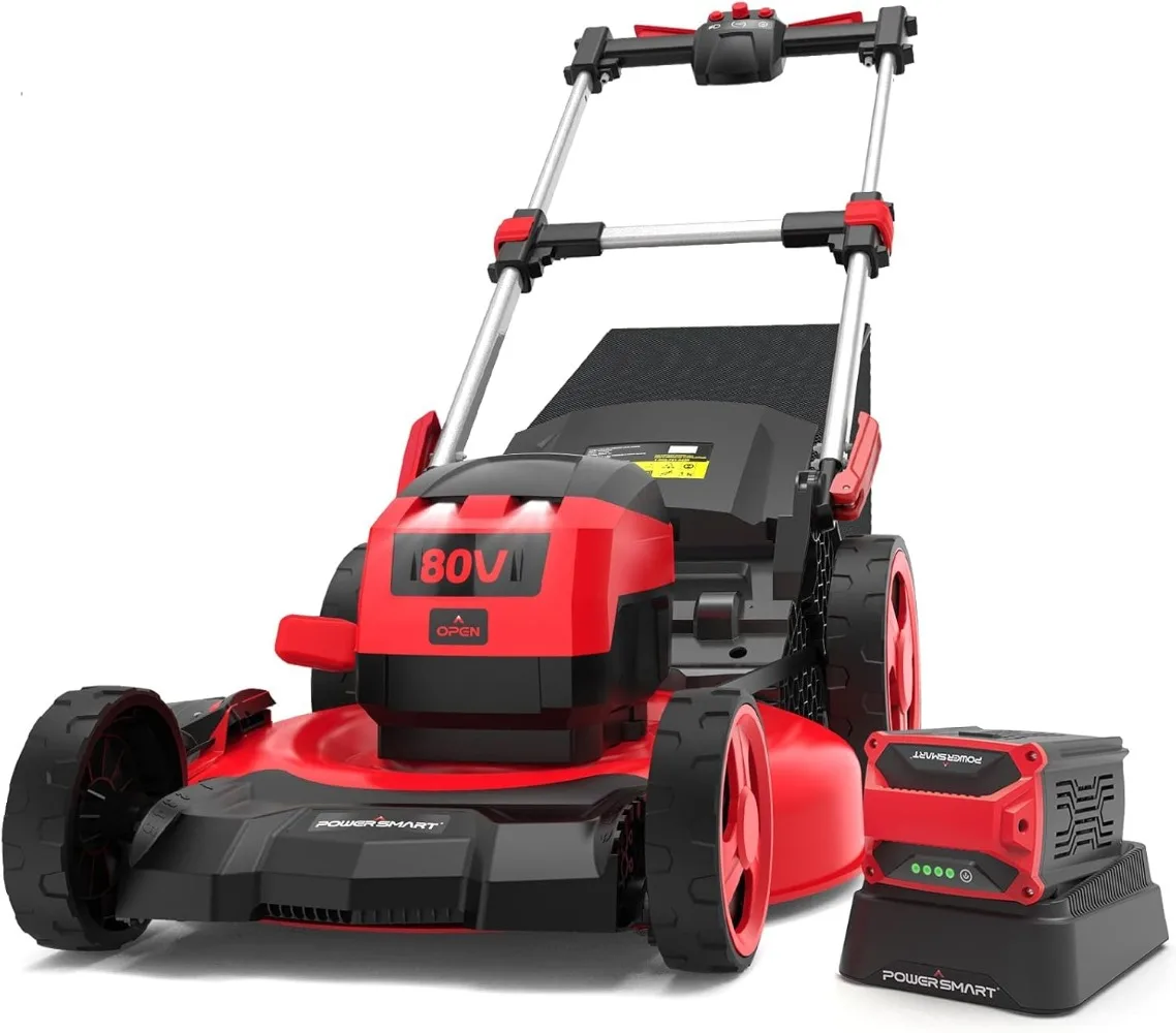 80V MAX 21-Inch Brushless Self-Propelled Lawn Mower 3-in-1 Mowing Function with 6.0Ah Battery and Charger