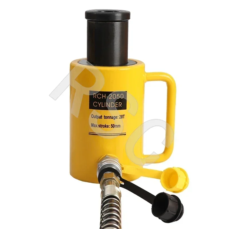 (combinazione) Cilindro idraulico cavo RCH-2050 Uscita 20 tonnellate Corsa Martinetto idraulico da 50 mm con pompa manuale CP-700