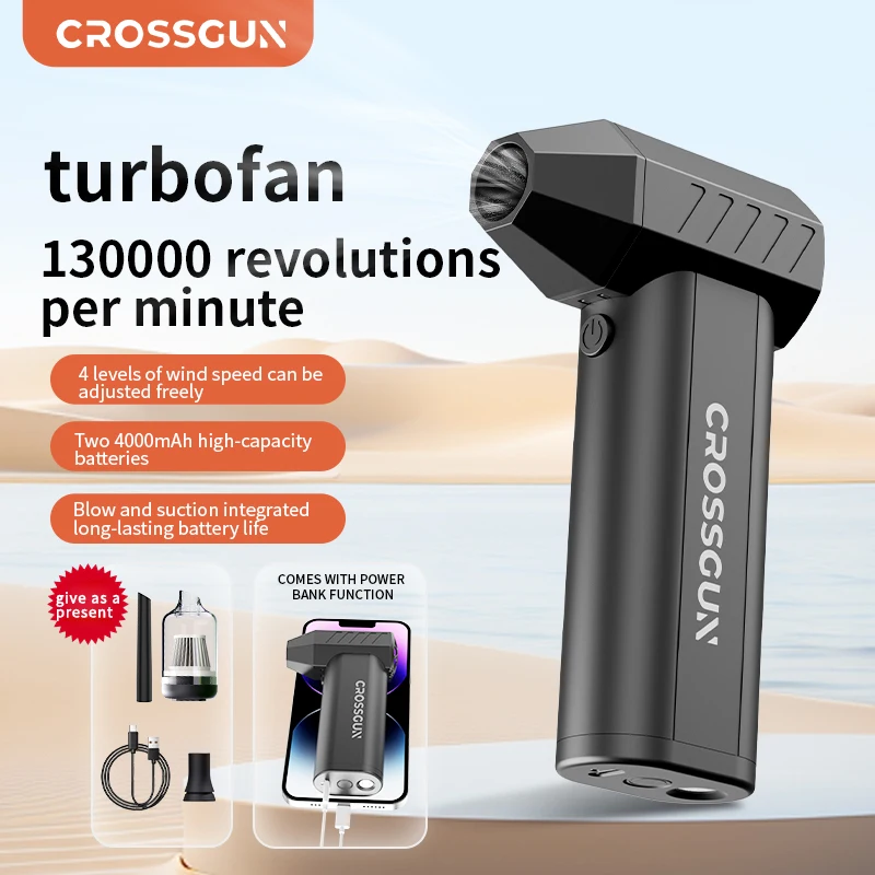

CROSSGUN Новый портативный турбовентилятор Jet Fan X6 Pro для удаления пыли с компьютеров, мощный ручной очиститель от вихревых пылевых бурь со светодиодной подсветкой