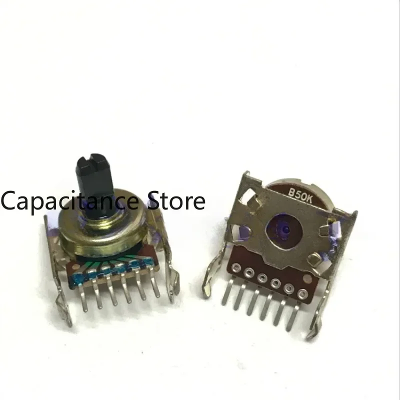 

5PCS 161 horizontal rotary potentiometer, dual B50K channel amplifier, speaker volume , 6-pin