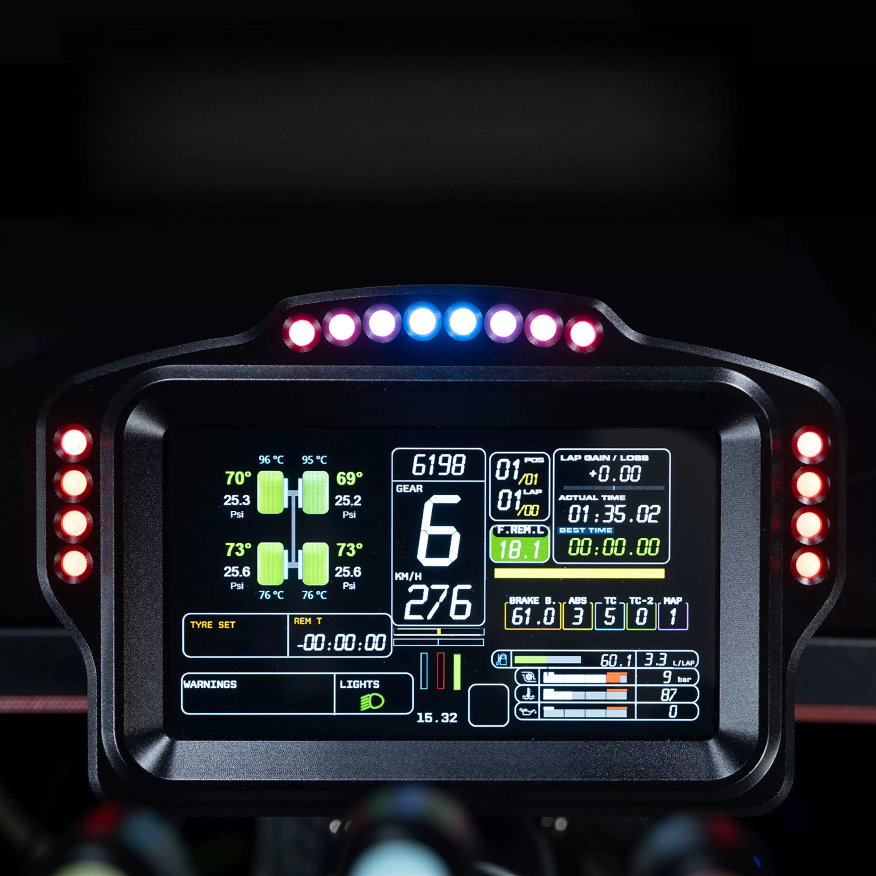 Sim Racing Dashboard Screen Display - DV480 Pro V5 SimRacing Dashboard-DDU-Display Sim-Racing-Armaturenbrett