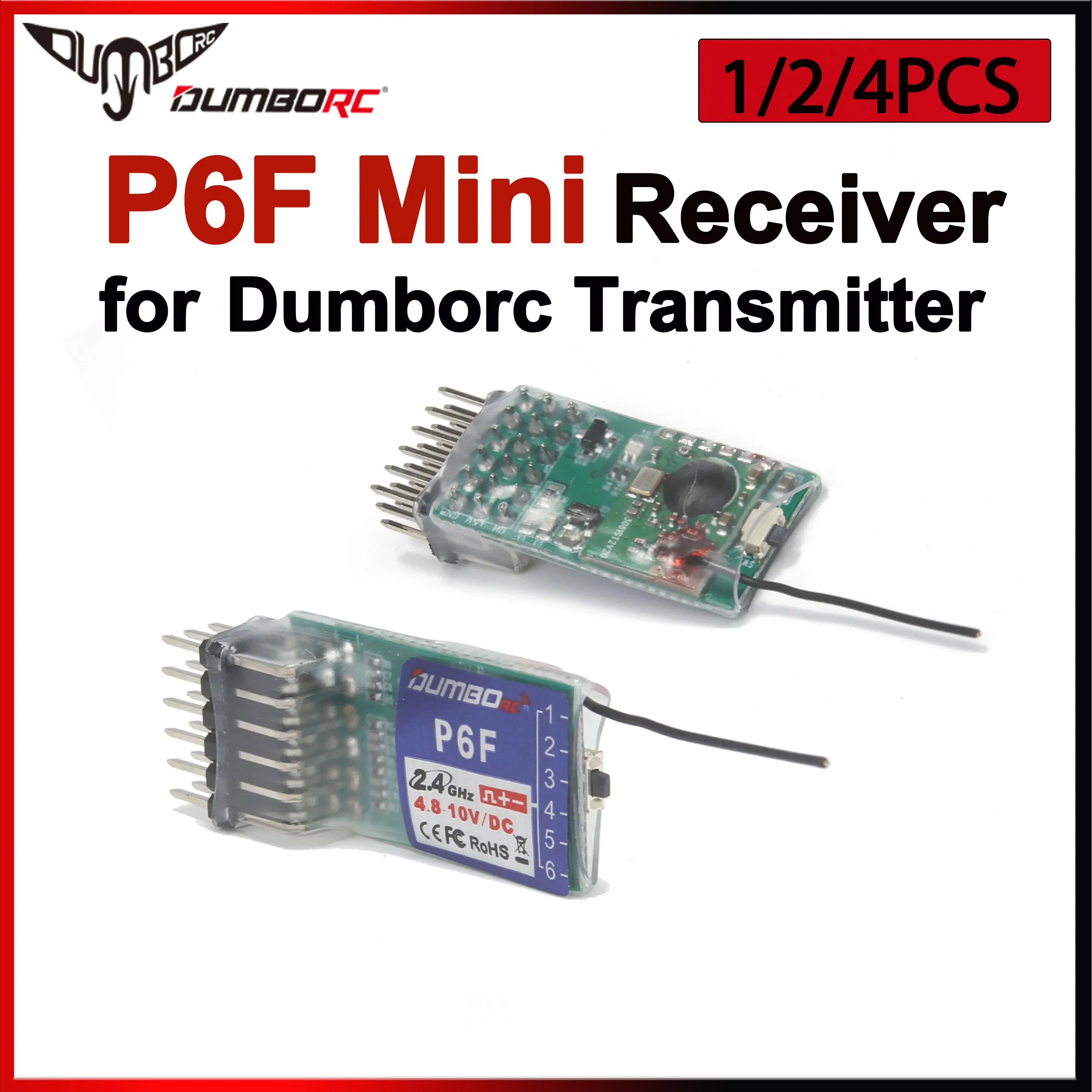 

Мини-приемник DUMBORC P6F 6CH 2,4 ГГц RX для радиоуправляемого передатчика X4 X5 X6 DDF350 X6PM-350 с дистанционным управлением, модель автомобиля, лодки, танка, игрушки