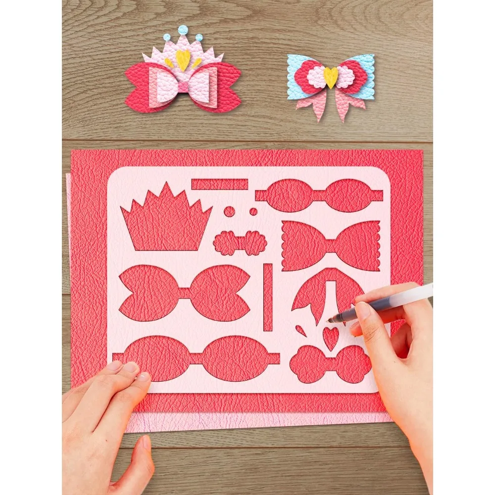 

4Pcs Bows Tie Drawing Painting Stencils Templates Butterfly Reusable Stencil Crown Plastic Templates for Wall Home Decor Card