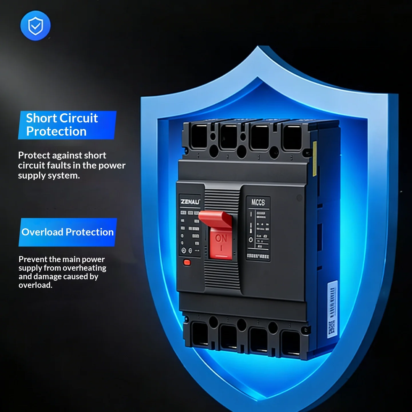 Molded Case Circuit Breaker NLM1 MCCB, Air Switch, 125A/250A/400A/600A/800A, Three Phase Four Wire
