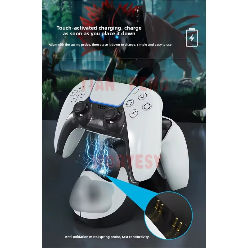 WYORESY panda shaped charging dock for Sony PS5 controller cute decorative desktop gamepad charging stand accessory