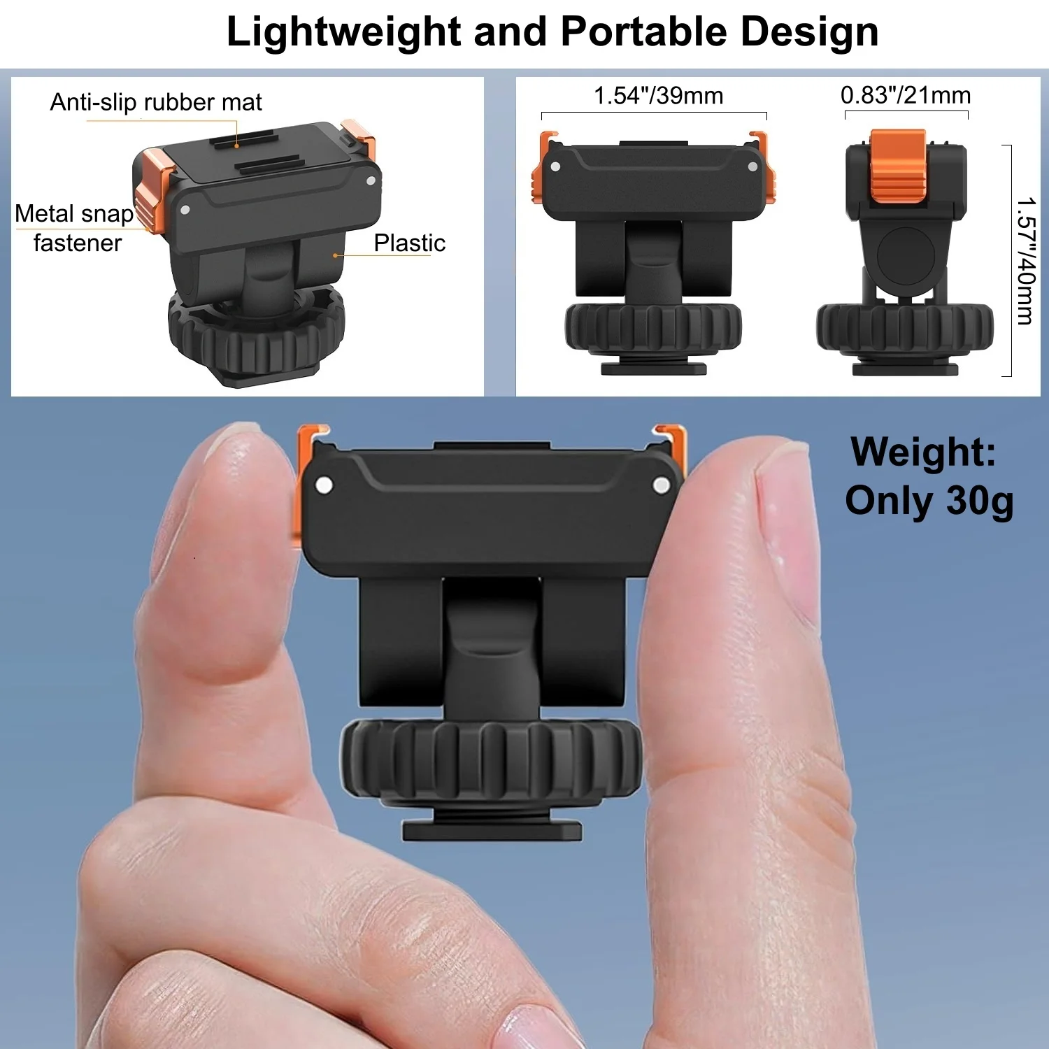 حامل كاميرا الحذاء البارد مع قاعدة توسيع محول التثبيت السريع المغناطيسي 1/4 بوصة لملحقات DJI Osmo Action 5 Pro/4/3 #6